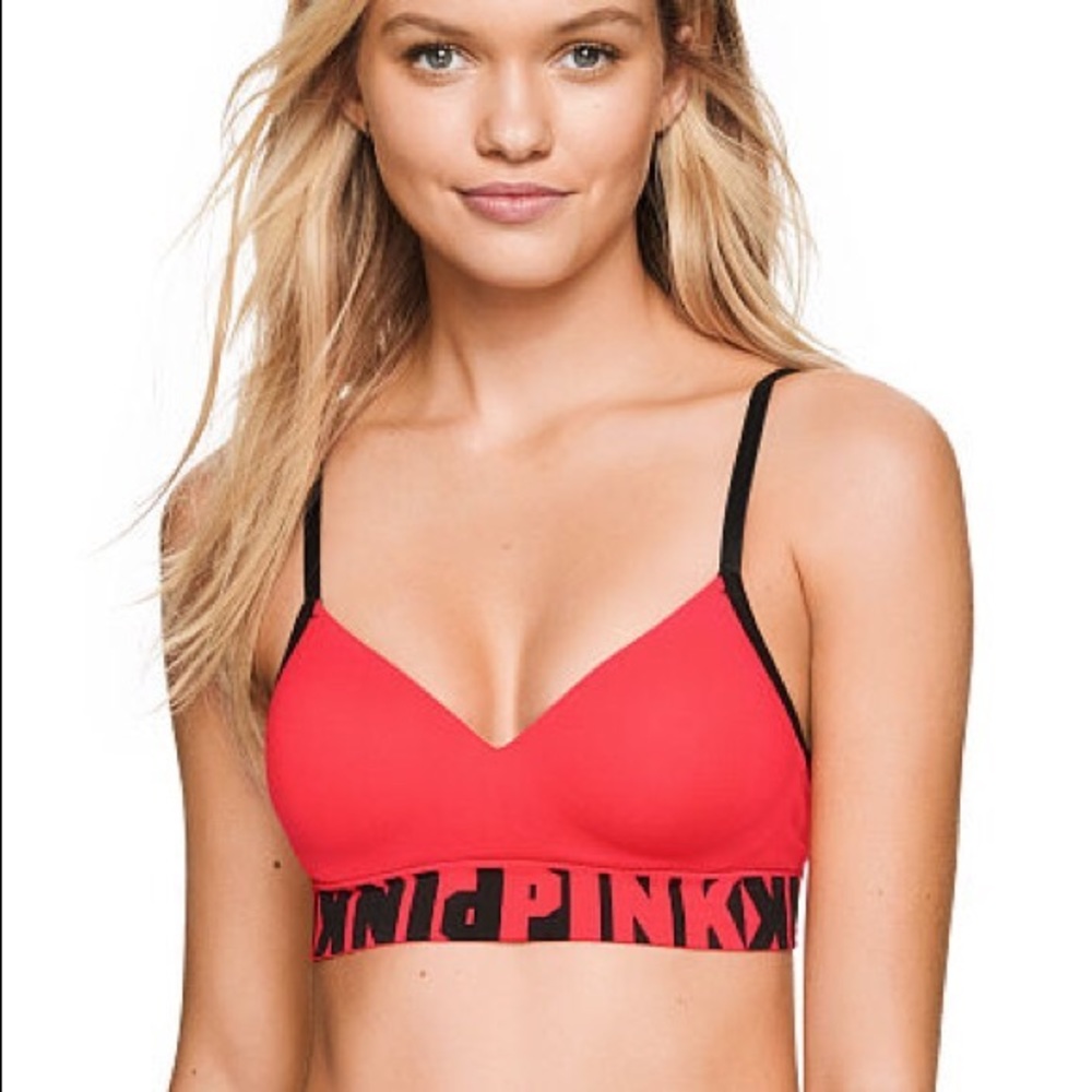 PINK cool and comfy bra dark blue and light blue